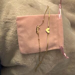 New gold hearts anklet